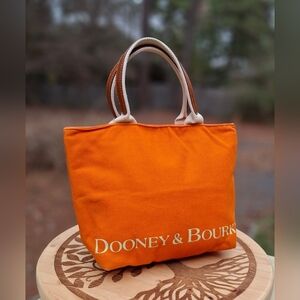 Dooney & Bourke Orange Italian Cotton Canvas & Leather Insulated Lunch Tote